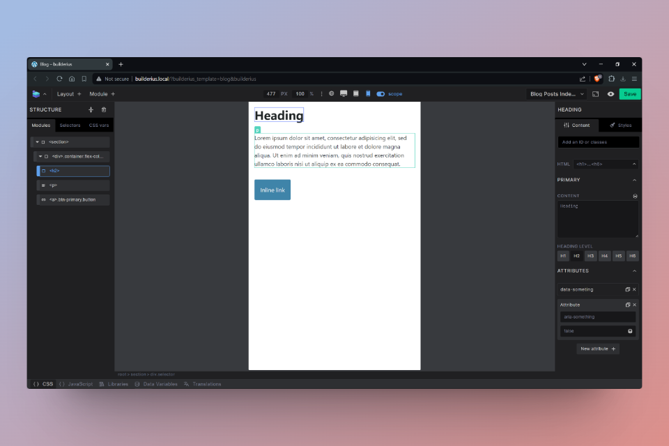 Modules and content settings