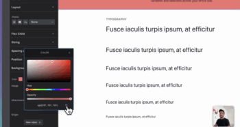 Builderius interface showing a color picker