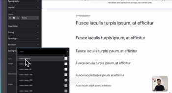 A view of CSS variables picker