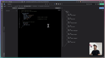 A view of custom GraphQL post query and JSON data output