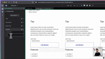 A view of component properties creation