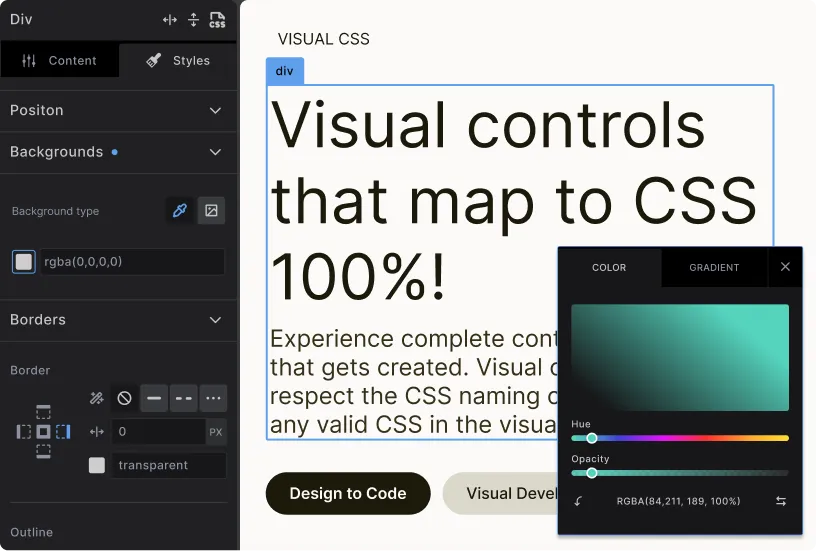 Visual CSS Controls