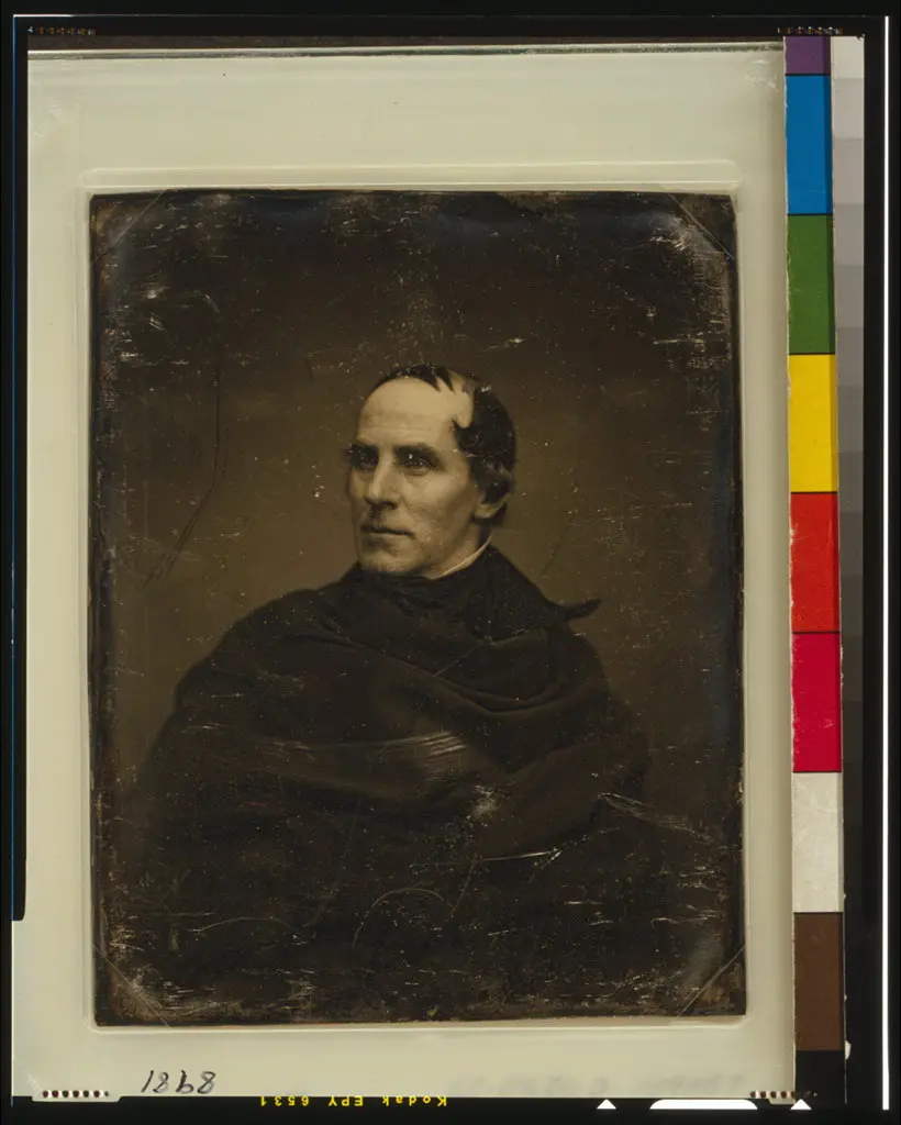 A daguerreotype: Thomas Cole, head-and-shoulders portrait, facing slightly